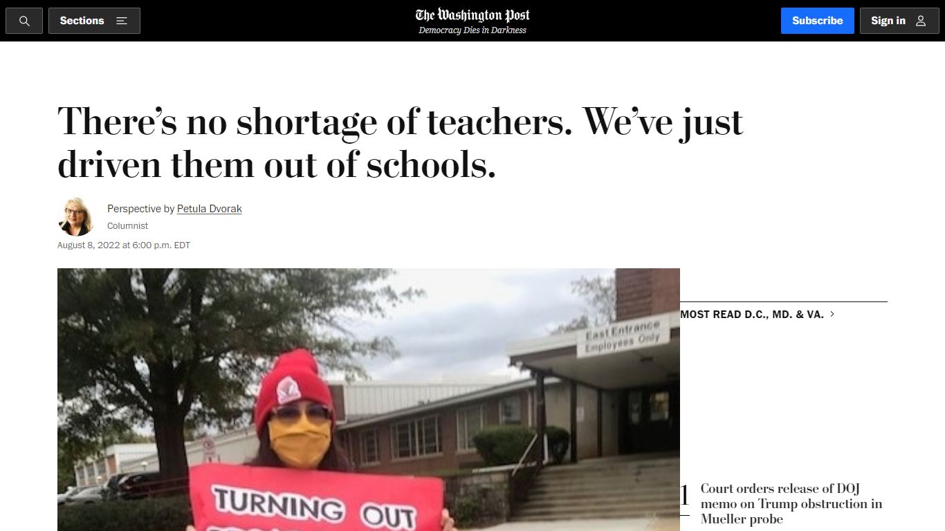 The teacher shortage is driven by politics, violence and disrespect ...